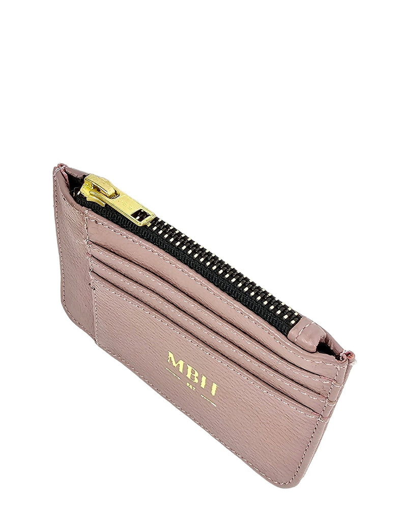 Leather Zip Card holder -Lilac