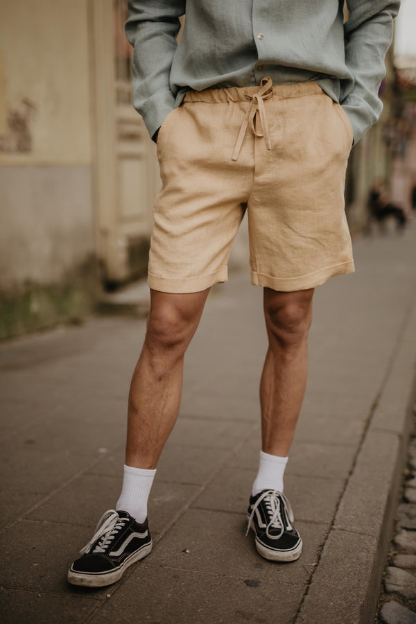 Linen shorts ARES S Mustard