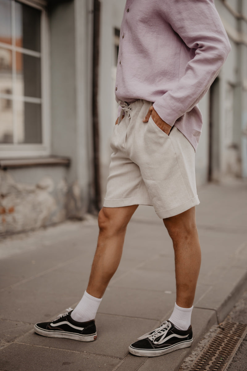 Linen shorts ARES M Cream