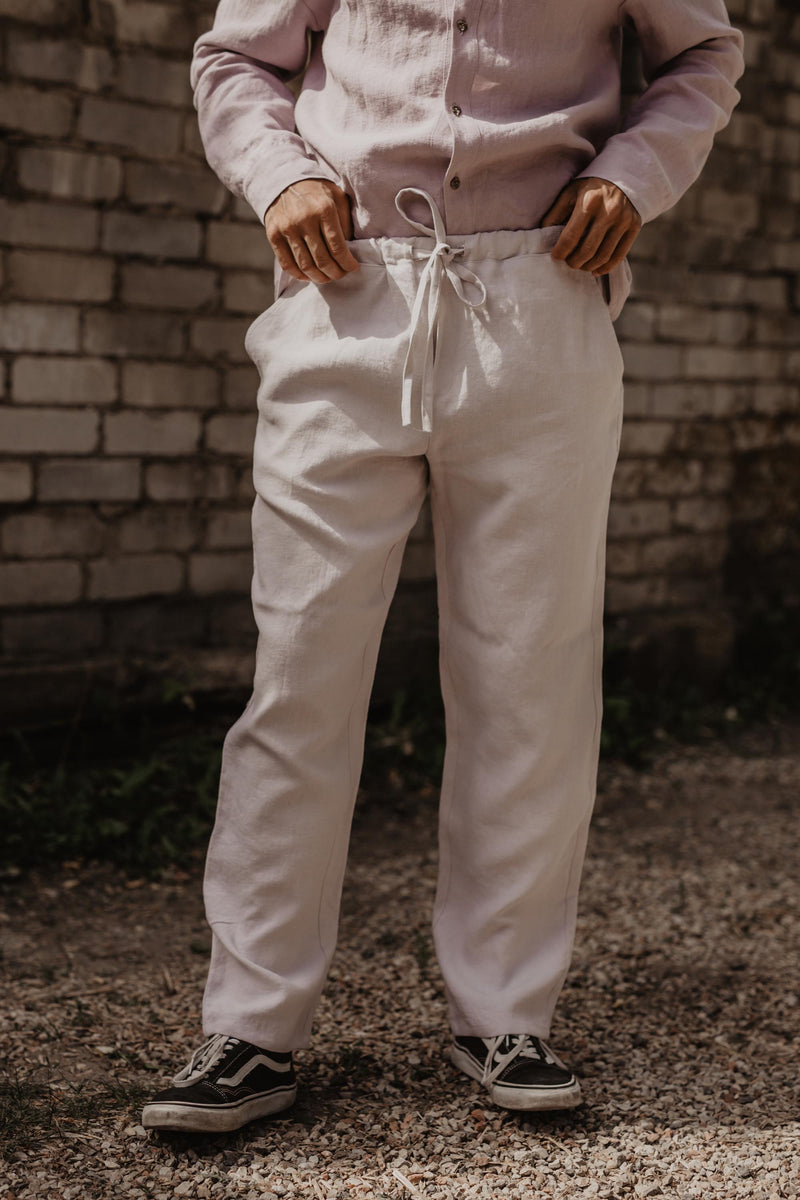 Linen pants ADONIS M White