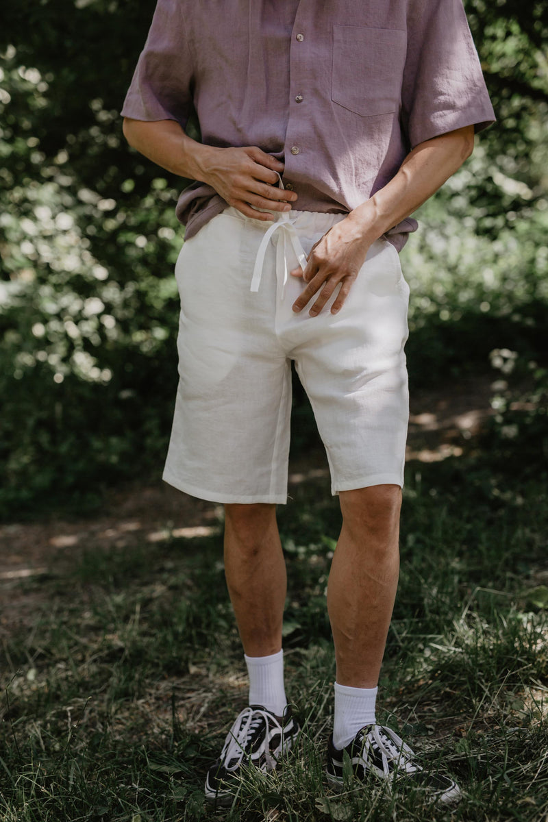 Classic linen shorts HERMES M White