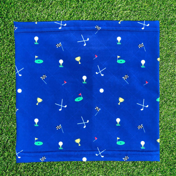 UPF50 Neck Gaiter--Golf Themed (Blue)/Regular Size