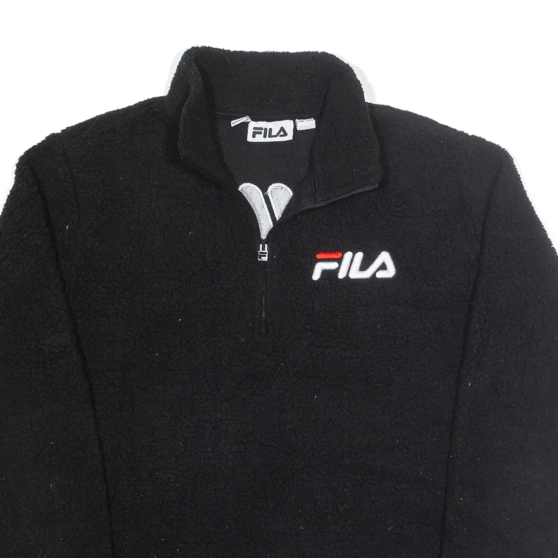 FILA Sports Fleece Black 1/4 Zip Womens UK 16