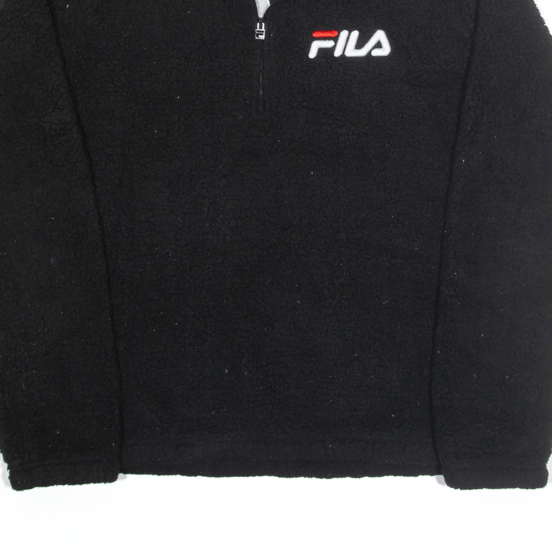 FILA Sports Fleece Black 1/4 Zip Womens UK 16
