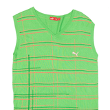 PUMA Patterned Vest Green Crazy Pattern V-Neck Sleeveless Mens S