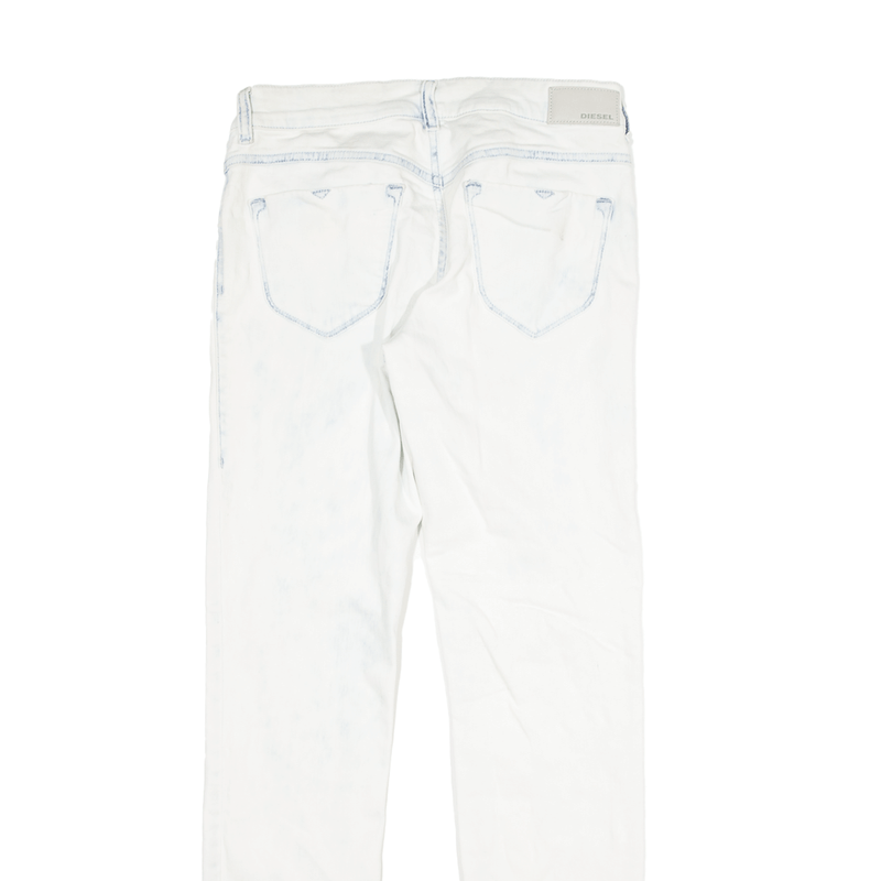 DIESEL Livies-Ankle Low waist Distressed Jegging Jeans White Denim Slim Skinny Acid Wash Womens W28 L28