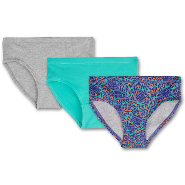 Organic Cotton Rebel Girls Bikini Underwear - 3 Pack