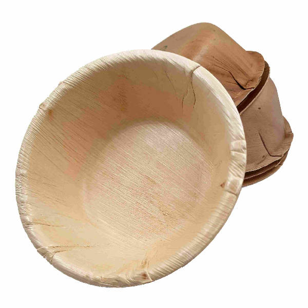 Dtocs Palm Leaf Bowls 5.5 Inch Round (Pack 50) | Bamboo Bowl Like Compostable Disposable Bowls For Serving Fruits, Soup, Cereal