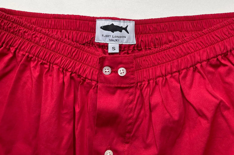 Red Cotton Boxer Shorts