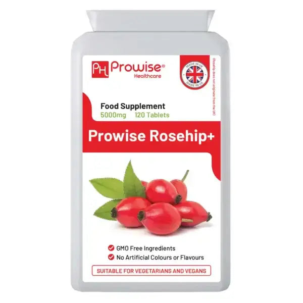 Rosehip+ 5000mg 120 Vegan Tablets | 4 Months Supply | High Strength Rosehip Supplements for Joint Support & Health