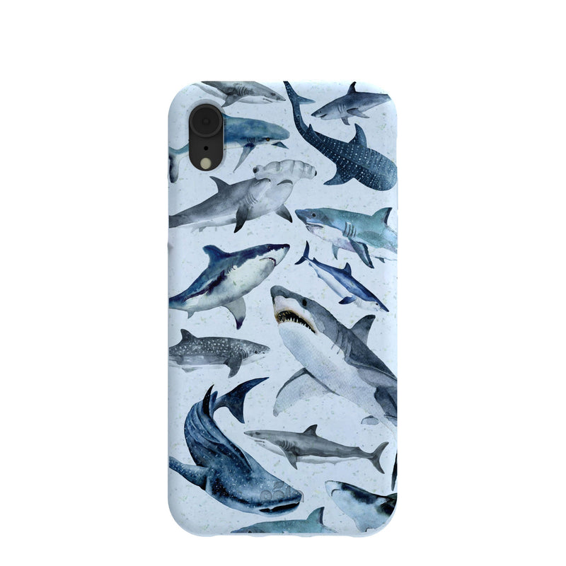 Powder Blue Sharks iPhone XR Case