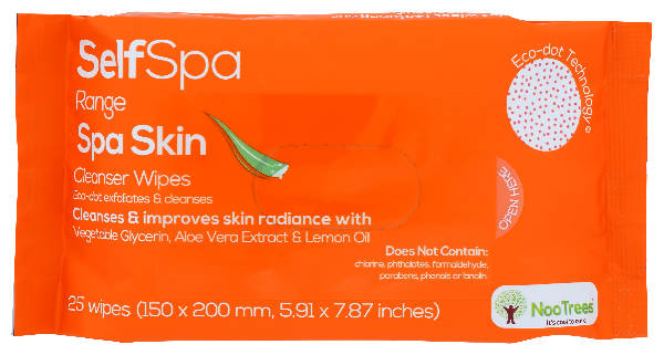 NooTrees SelfSpa Spa Skin Cleanser Wipes with Eco-Dot 25 Sheets