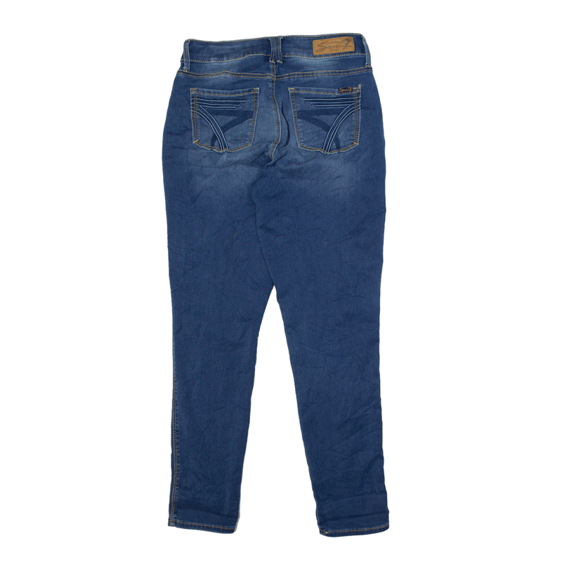 SEVEN7 High Rise Jeans Blue Denim Slim Skinny Stone Wash Mens W30 L29