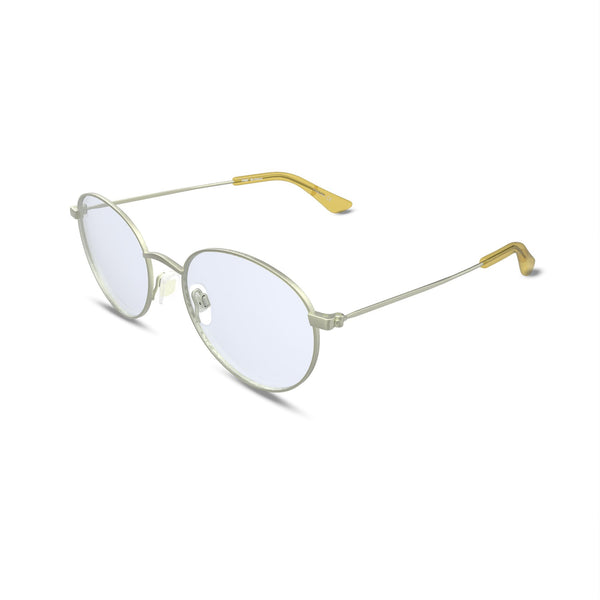 The Studio Blue Light Glasses in Matte Gold with Yellow Tips