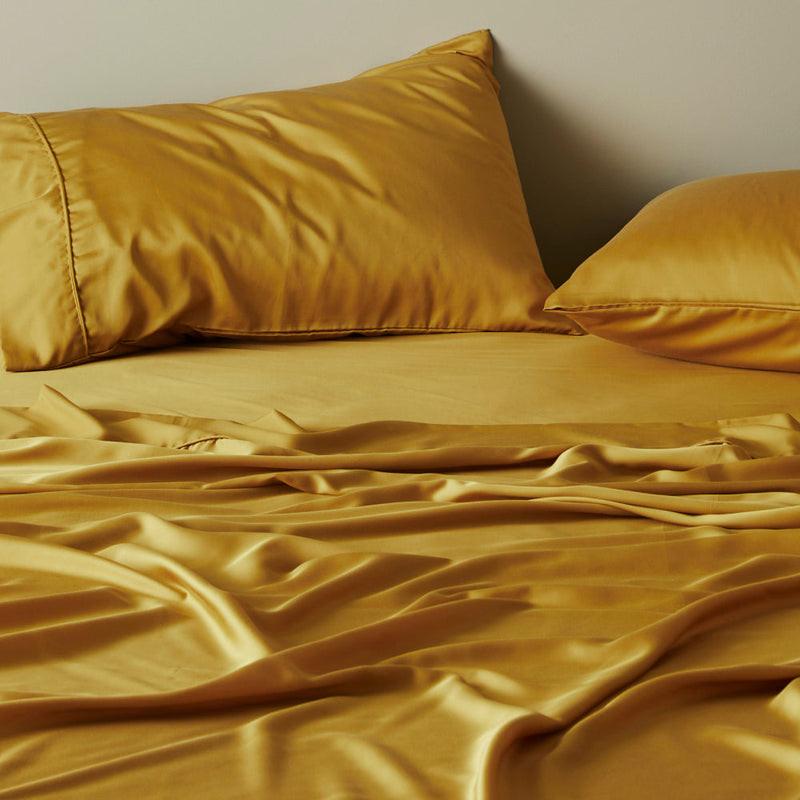 Saffron | Signature Sateen Fitted Sheet Made with 100% Organic Bamboo