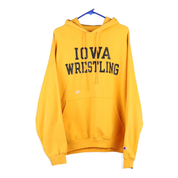 Iowa Wrestling Champion College Hoodie - 2XL Yellow Cotton Blend