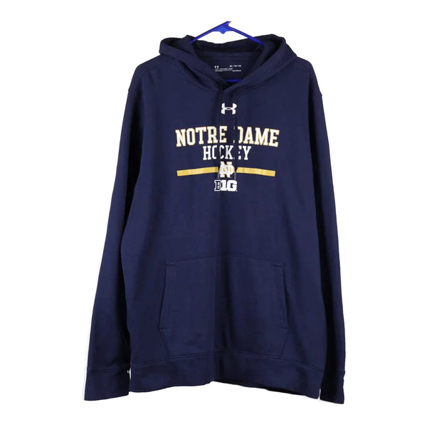 Notre Dame Hockey Under Armour College Hoodie - XL Blue Cotton Blend