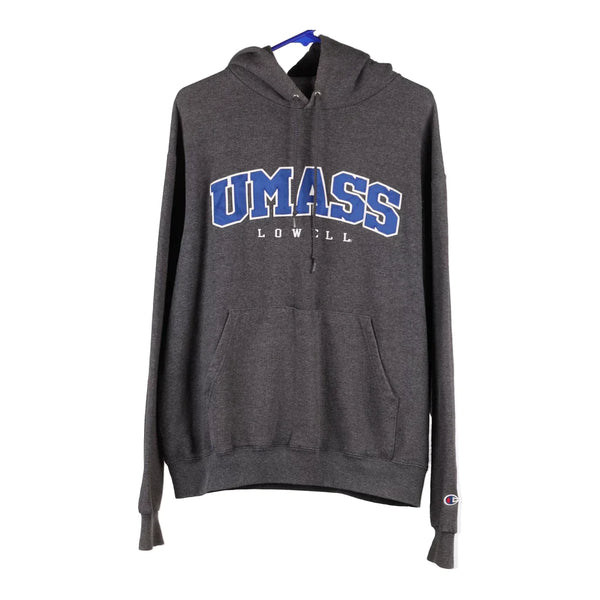 UMASS Lowell Champion College Hoodie - Large Grey Cotton Blend