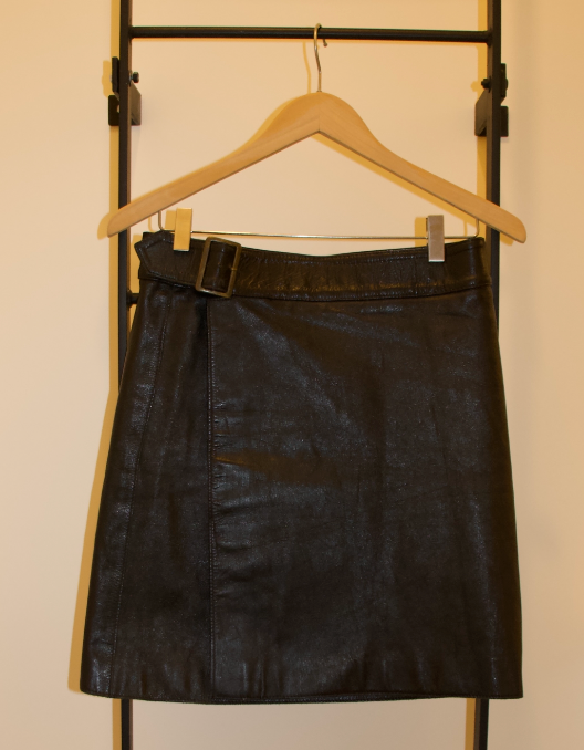 Jean Paul Gaultier black leather skirt