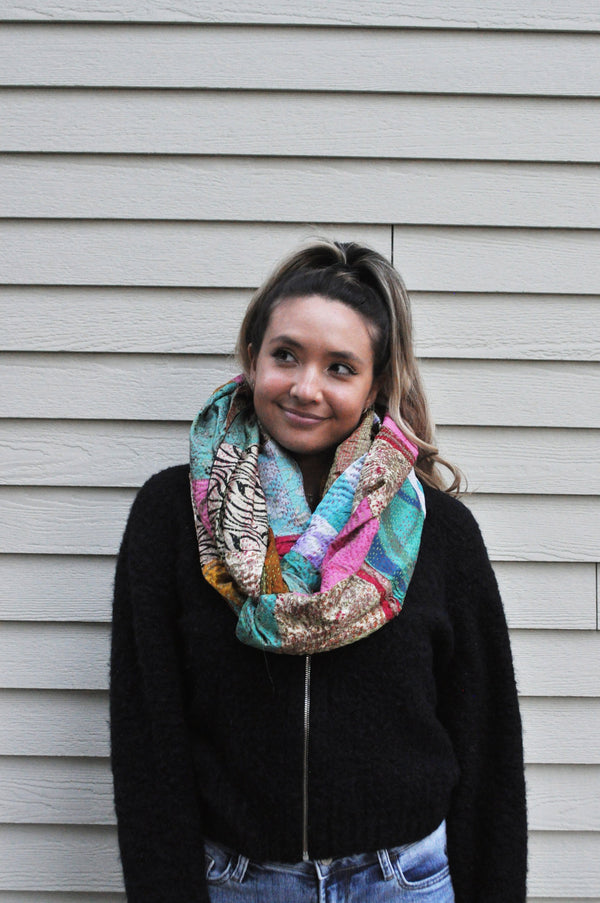 Infinity Kantha Scarf - Wholesale - Upcycled *Available to order***