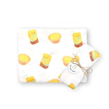 the wee bean super soft and extra large size organic cotton and bamboo swaddle in vita lemon tea and egg tart
