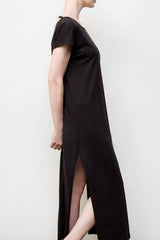 maxi v-back dress - black