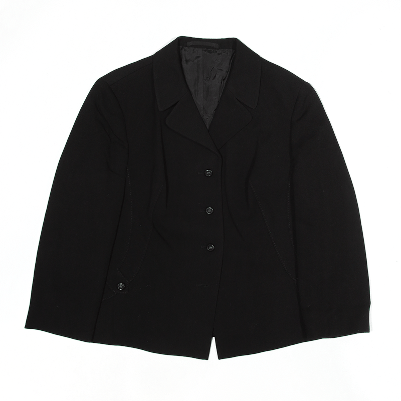 Vintage DIXIE Jacket Black 80s Wool Blazer Womens M