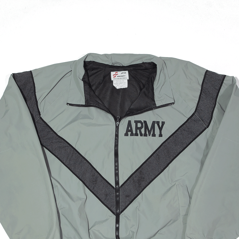 SKILCRAFT Army Track Military Jacket Green Nylon Mens M