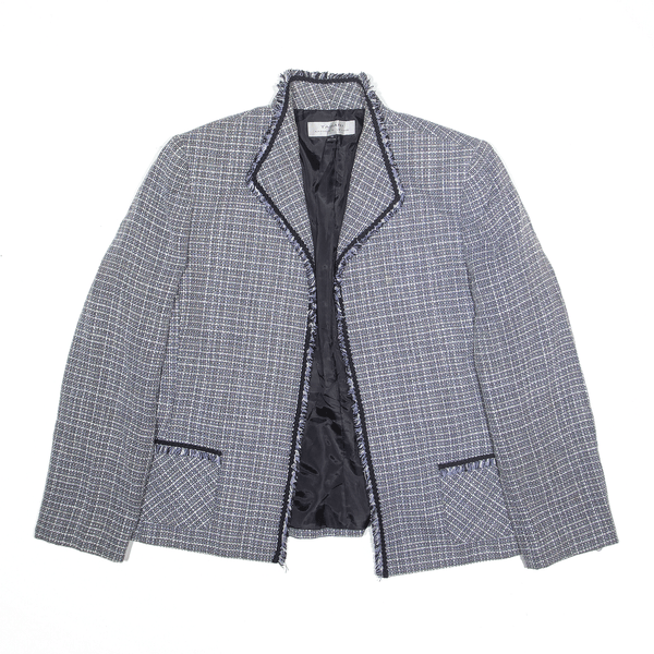 TAHARI Blazer Jacket Blue Check Womens XL