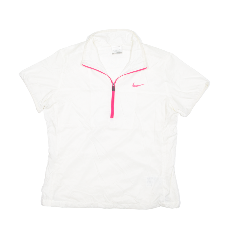 NIKE Golf 1/4 Zip Jacket White Nylon Lightweight Pullover Womens XL