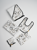 Organic Baby Gift Set | Mid Century Squares Black and White#color_black-and-white-squares