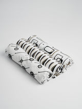 Organic Muslin Cotton Baby Swaddles 3 pack Mid-Century Black and White#color_black-and-white-mixed
