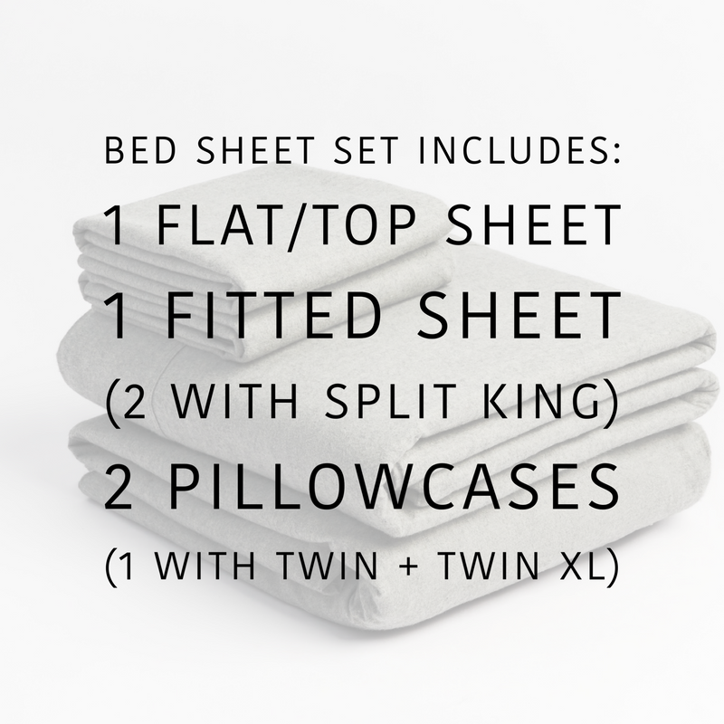 What's included in a Takasa flannel grey melange sheet set
