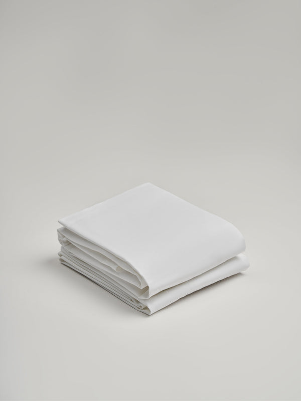 Organic and Fairtrade Cool + Crisp Cotton Pillow Cases (Pair) in White#color_white