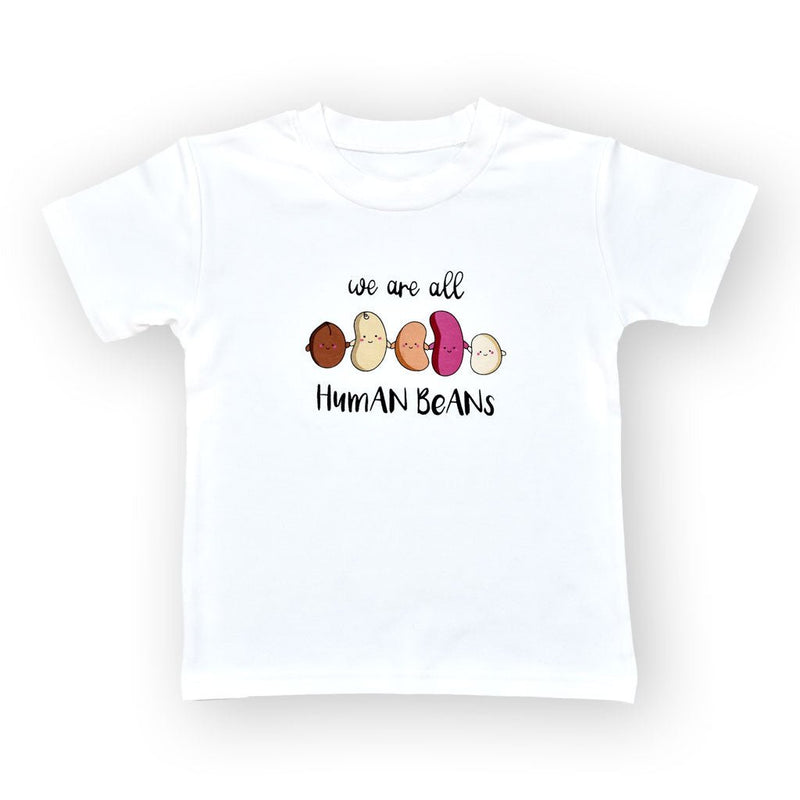 the wee bean organic cotton super soft kids toddler tee t-shirt in we are all human beans