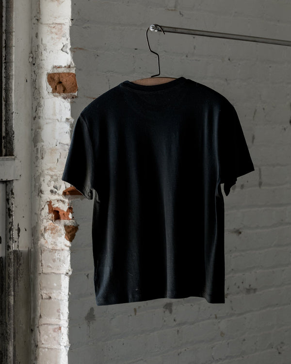The 195 Merino Relaxed Tee Black - Back #color_black