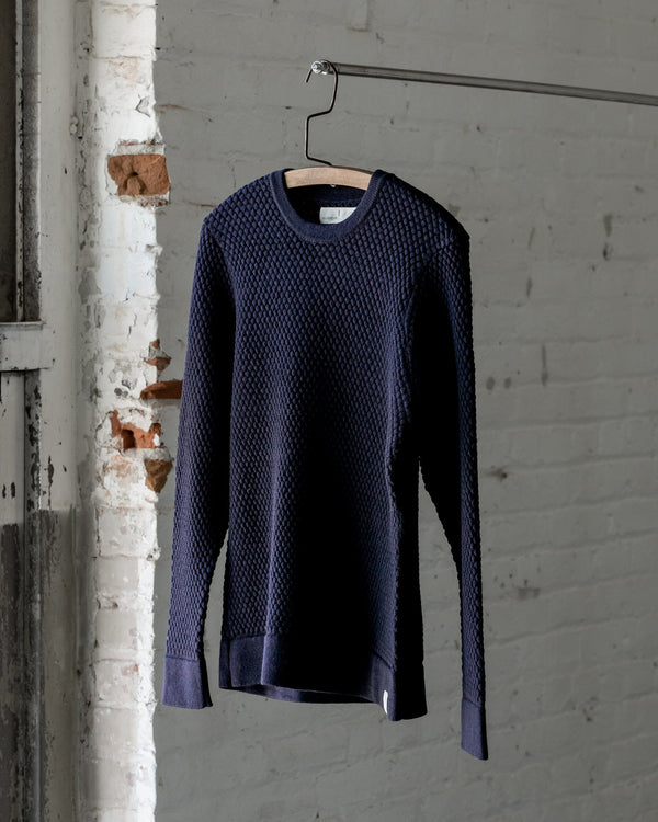 The Merino Sweater in Navy - Front  #color_navy