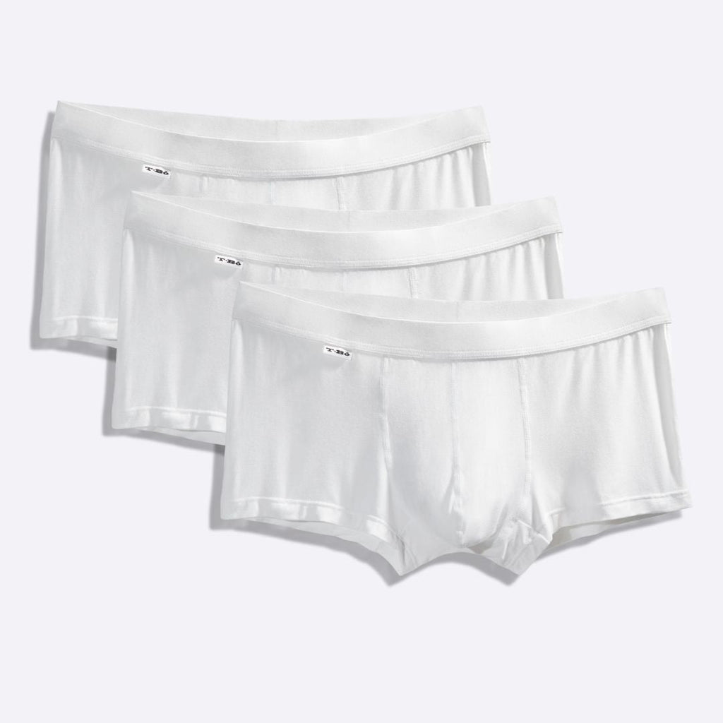 The TBô White Trunk 3 Pack, Men's Bamboo Underwear