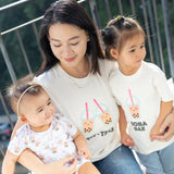 the wee bean mommy and me sibling matching organic cotton t-shirts in boba bae