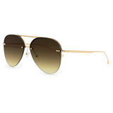 Smaller Megan 2 - Olive Metal Aviator Sunglasses with Gold Frame