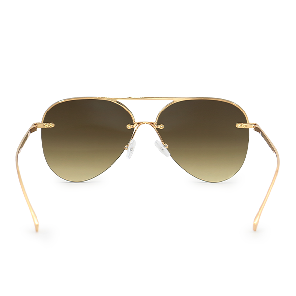 Smaller Megan 2 - Olive Metal Aviator Sunglasses with Gold Frame