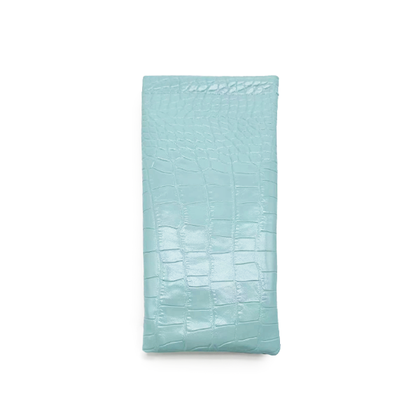 Faux Croco - Turquoise Soft Pouch