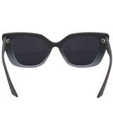 TopFoxx - Sustainable Sophia - Black & Grey Oversized Sustainable Cat Eye Sunnies -  Back Details