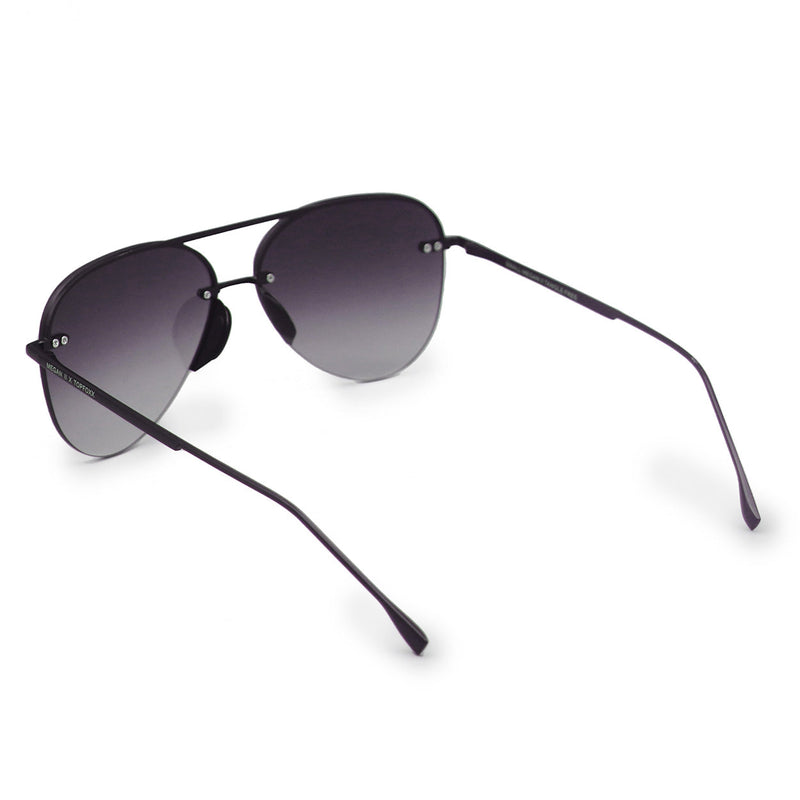 Smaller Megan 2 Faded Black - Tangle Free Aviator Sunglasses