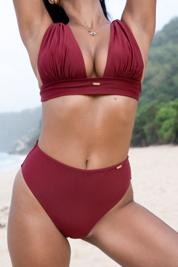 Brazilian High Cut Cheeky Bikini Bottom - Turquoise – Laara Swim
