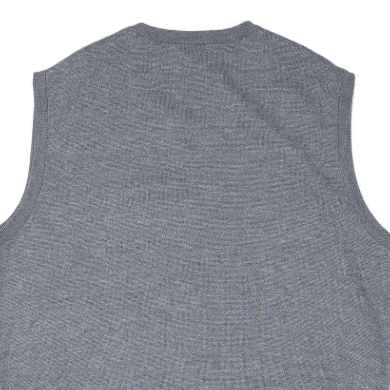 LES CORPS Vest Grey Striped Tight Knit V-Neck Sleeveless Mens L