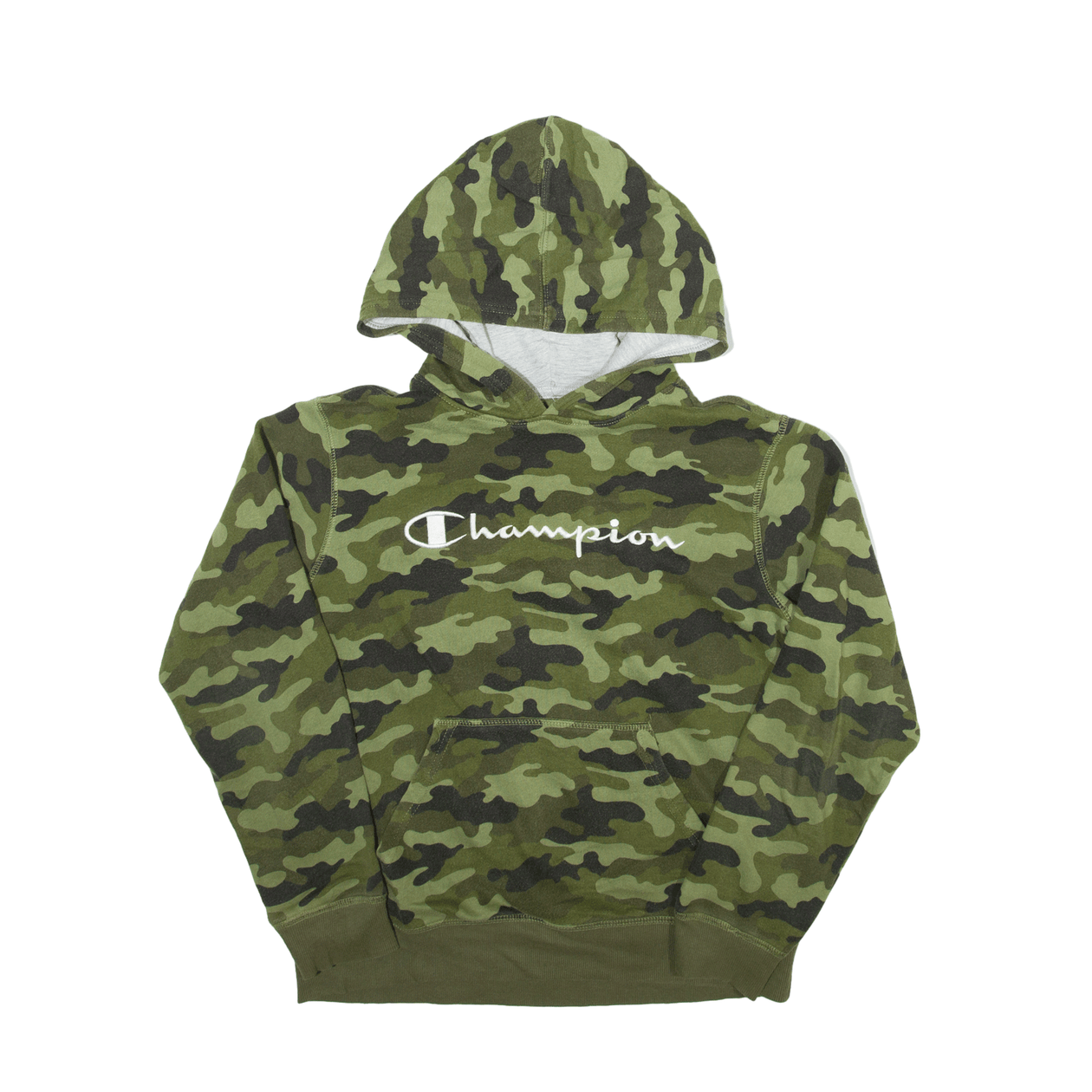 CHAMPION Camo Hoodie Green Pullover Boys XL Cerqular