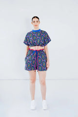 Upcycled - Playsuit - Crop Top in Concentric loveheroldn