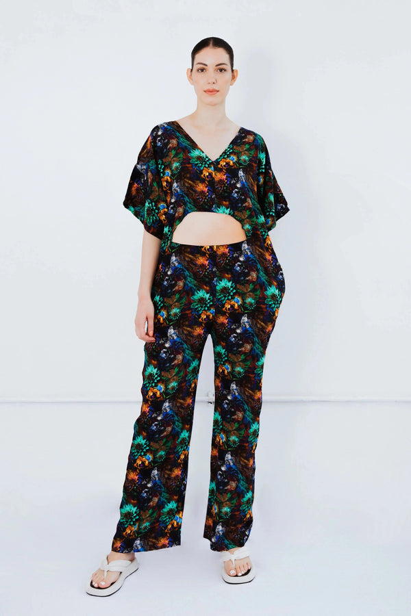 Upcycled - The Winnie - Crop Top Set in Dark Nature loveheroldn