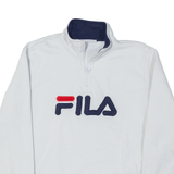 FILA Sweatshirt White 1/4 Zip Mens S